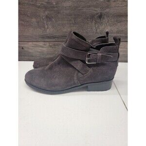 Easy Spirit Boots Womens 7.5 M Reward Casual Side Zip Ankle Bootie Gray Leather